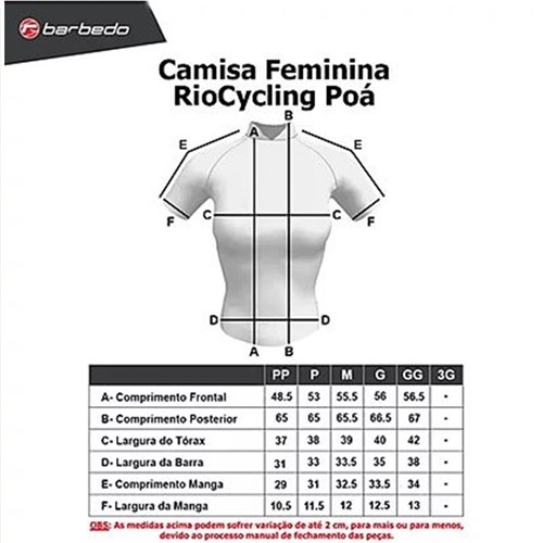 Camisa de Ciclismo Feminina Rio Cycling Barbedo